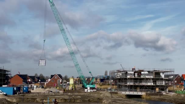 Boskop Hollanda April 2021 Waterrijk Boskoop Üzerinde Lüks Apartman Kompleksi — Stok video