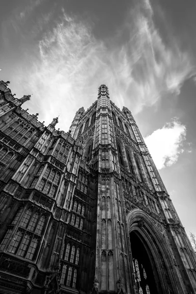 Westminster tower portrait Brexit mono Stock Picture