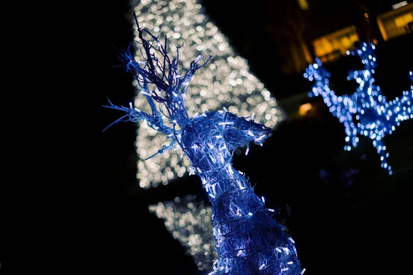 Blue Xmas reindeer — Stock Photo, Image