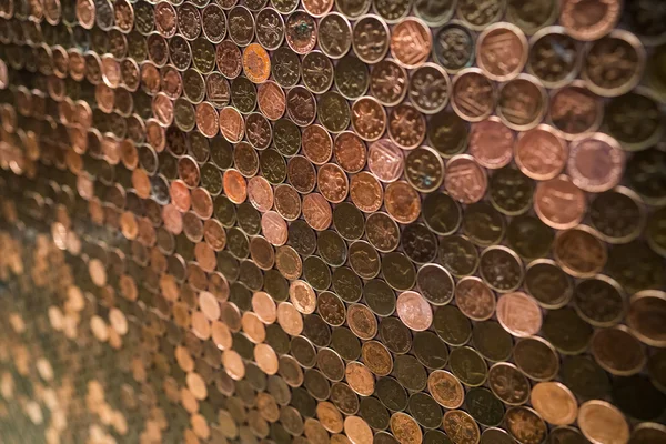 銅のペニーの壁 — ストック写真