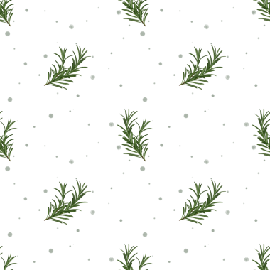 Biberiye filizi ve yeşil noktalı desen. Paketleme, tekstil ve doğal dekor için uygun.