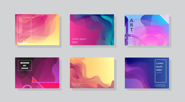 Modern abstract covers set. Abstract shapes composition. Futuristic minimal design.