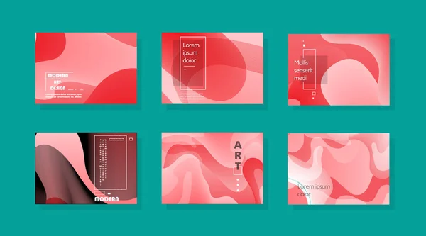 Moderní Abstraktní Obálky Nastaveny Abstraktní Složení Tvarů Futuristický Minimální Design — Stockový vektor