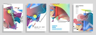 Minimal Vektör tasarımı kapsar. Havalı yarım ton gradyanlar. Gelecek Poster şablonu