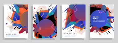 Minimal Vektör tasarımı kapsar. Havalı yarım ton gradyanlar. Gelecek Poster şablonu