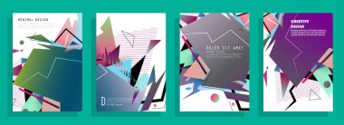 Broşür tasarımında soyut sıvı şekiller. Vektör tasarım kartvizitleri