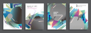 Minimal Vektör tasarımı kapsar. Havalı yarım ton gradyanlar. Gelecek Poster şablonu