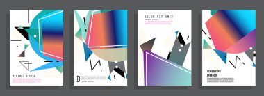 Minimal Vektör tasarımı kapsar. Havalı yarım ton gradyanlar. Gelecek Poster şablonu