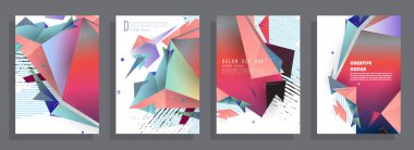 Minimal Vektör tasarımı kapsar. Havalı yarım ton gradyanlar. Gelecek Poster şablonu