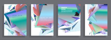 Minimal Vektör tasarımı kapsar. Havalı yarım ton gradyanlar. Gelecek Poster şablonu