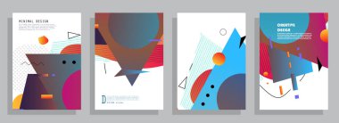 Grafik geometrik elementlerle kaplanmış şablon. Broşürlere, posterlere, kapaklara ve afişlere uygulanabilir. Vektör illüstrasyonu.