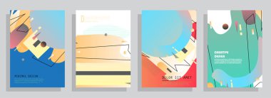 Grafik geometrik elementlerle kaplanmış şablon. Broşürlere, posterlere, kapaklara ve afişlere uygulanabilir. Vektör illüstrasyonu.