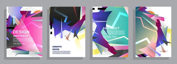 Set Abstract Liquid Shapes Brochure Design Vector Design Business Cards — Stock Vector