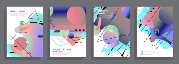 Template Cover Mit Grafischen Geometrischen Elementen Anwendbar Auf Broschüren Poster — Stockvektor