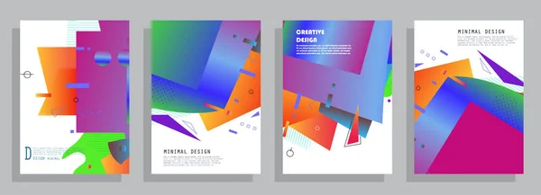 Capas Modelo Com Elementos Geométricos Gráficos Aplicável Brochuras Cartazes Capas — Vetor de Stock