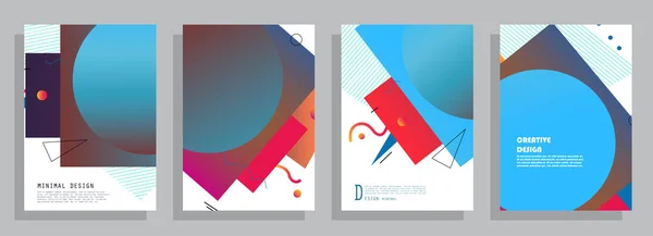 Couvertures Modèle Avec Des Éléments Géométriques Graphiques Applicable Aux Brochures — Image vectorielle