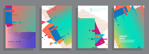 Template Cover Mit Grafischen Geometrischen Elementen Anwendbar Auf Broschüren Poster — Stockvektor