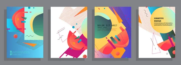 Template Covers Met Grafische Geometrische Elementen Van Toepassing Brochures Posters — Stockvector