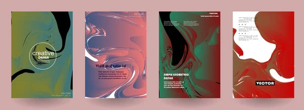 Couvertures Modèle Avec Des Éléments Géométriques Graphiques Applicable Aux Brochures — Image vectorielle