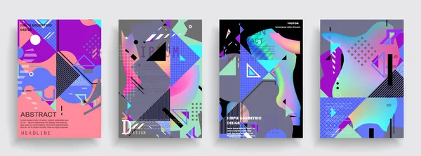 Design Couvertures Artistiques Couleurs Créatives Milieux Design Futuriste Tendance — Image vectorielle