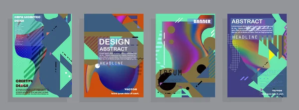 Artistic Covers Design Creative Colors Backgrounds Trendy Futuristic Design — Stock Vector