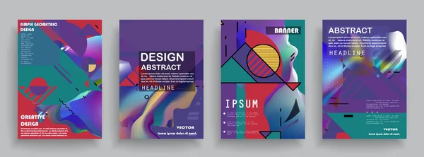 Künstlerisches Cover Design Kreative Farben Hintergründe Trendiges Futuristisches Design — Stockvektor