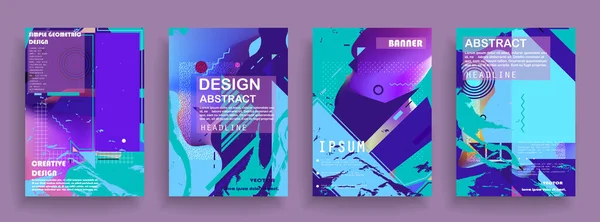 Künstlerisches Cover Design Kreative Farben Hintergründe Trendiges Futuristisches Design — Stockvektor