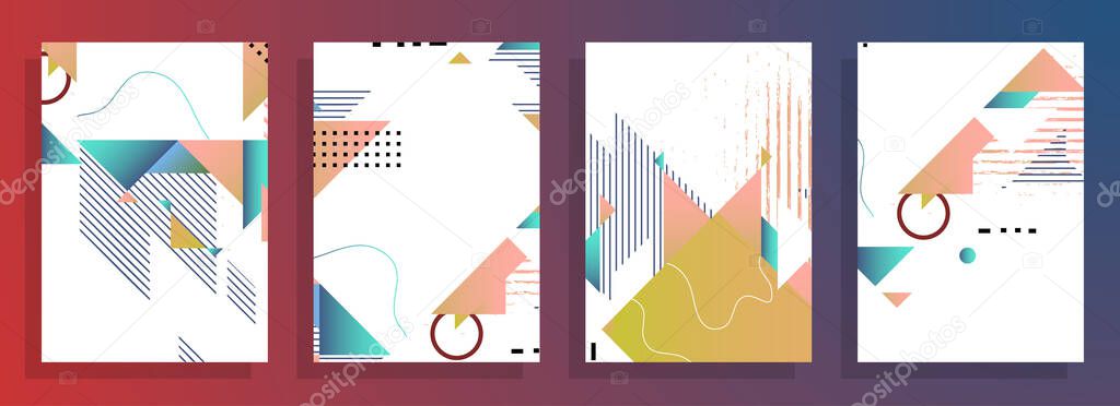 Artistic covers design. Creative colors backgrounds. Trendy futuristic design