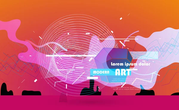 Soyut geometrik arkaplan, farklı geometrik şekillerin kombinasyonu