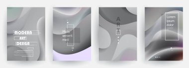 Grafik geometrik elementlerle kaplanmış şablonlar. Broşürler, posterler, kapaklar ve afişler için kullanılabilir. Vektör illüstrasyonları.
