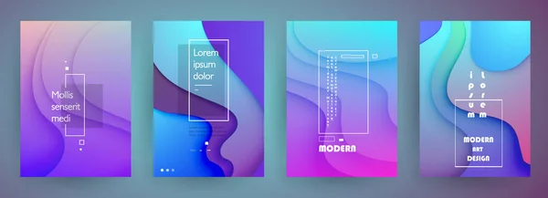 Cubre Plantillas Con Elementos Geométricos Gráficos Aplicable Para Folletos Carteles — Vector de stock