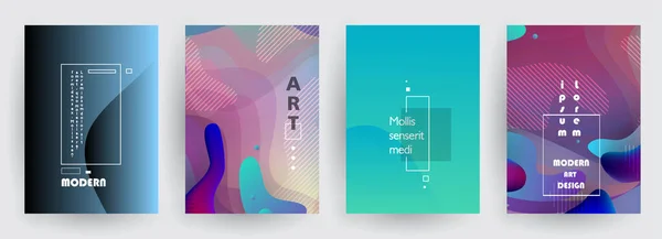 Artistieke Covers Ontwerp Creatieve Kleuren Achtergronden Trendy Futuristische Vormgeving — Stockvector