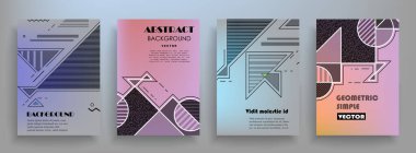 Kapak broşürü tasarımı, yıllık rapor, el ilanı, düz tasarım, renkli soyut arkaplan, vektör.