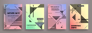 Kapak broşürü tasarımı, yıllık rapor, el ilanı, düz tasarım, renkli soyut arkaplan, vektör.
