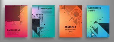Kapak broşürü tasarımı, yıllık rapor, el ilanı, düz tasarım, renkli soyut arkaplan, vektör.