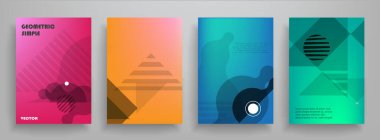 Renkli üçgen geometrik Broşür Broşürü Yıllık rapor şablonu tasarımı, kitap kapağı tasarımı