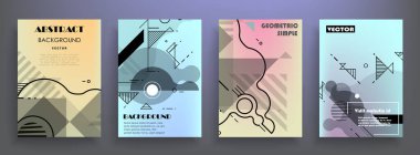 Renkli üçgen geometrik Broşür Broşürü Yıllık rapor şablonu tasarımı, kitap kapağı tasarımı