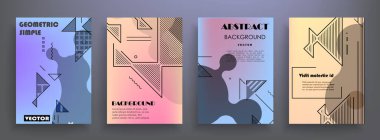 Renkli üçgen geometrik Broşür Broşürü Yıllık rapor şablonu tasarımı, kitap kapağı tasarımı