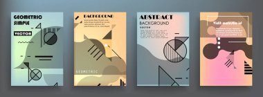 Renkli üçgen geometrik Broşür Broşürü Yıllık rapor şablonu tasarımı, kitap kapağı tasarımı