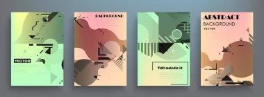 Renkli üçgen geometrik Broşür Broşürü Yıllık rapor şablonu tasarımı, kitap kapağı tasarımı