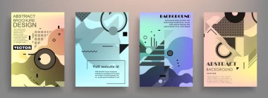 Renkli üçgen geometrik Broşür Broşürü Yıllık rapor şablonu tasarımı, kitap kapağı tasarımı