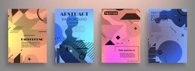 Renkli üçgen geometrik Broşür Broşürü Yıllık rapor şablonu tasarımı, kitap kapağı tasarımı