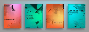 Renkli üçgen geometrik Broşür Broşürü Yıllık rapor şablonu tasarımı, kitap kapağı tasarımı