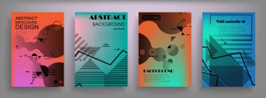 Renkli üçgen geometrik Broşür Broşürü Yıllık rapor şablonu tasarımı, kitap kapağı tasarımı