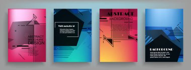 Renkli üçgen geometrik Broşür Broşürü Yıllık rapor şablonu tasarımı, kitap kapağı tasarımı