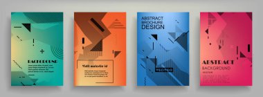 Renkli üçgen geometrik Broşür Broşürü Yıllık rapor şablonu tasarımı, kitap kapağı tasarımı