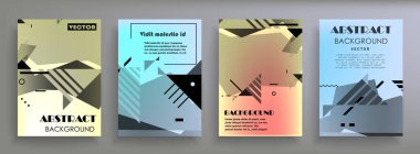 Renkli üçgen geometrik Broşür Broşürü Yıllık rapor şablonu tasarımı, kitap kapağı tasarımı