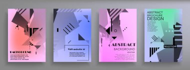 Renkli üçgen geometrik Broşür Broşürü Yıllık rapor şablonu tasarımı, kitap kapağı tasarımı