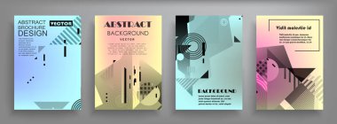 Renkli üçgen geometrik Broşür Broşürü Yıllık rapor şablonu tasarımı, kitap kapağı tasarımı