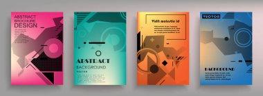 Renkli üçgen geometrik Broşür Broşürü Yıllık rapor şablonu tasarımı, kitap kapağı tasarımı